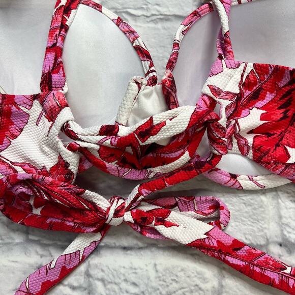 Jessica Simpson Paradiso Palm Twist Front Underwire Bikini Top Size Large D New - Picture 4 of 5